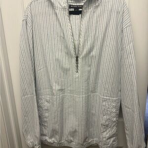 Michael Kors White Jacket with Light Blue Pinstripes